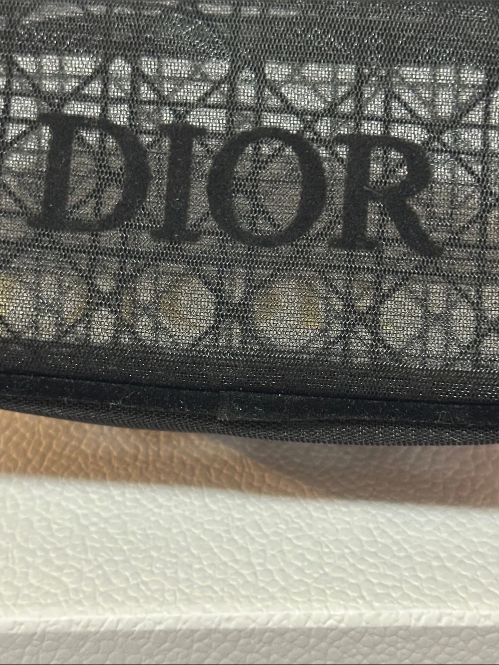 Dior Beauty Mesh Pouch with Light Pink Satin Scrunchie & Pink Star Clip 🌸🖤🤩